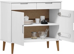 vidaXL Ντουλάπι MOLDE Λευκό 90x40x80 εκ. από Μασίφ Ξύλο Πεύκου
