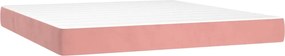 vidaXL Κρεβάτι Boxspring με Στρώμα Ροζ 160x200 εκ. Βελούδινο