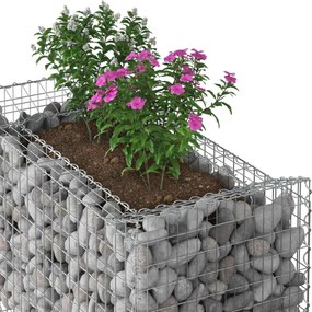 vidaXL Ανασηκωμένο κρεβάτι gabion 50 x 100 x 60 εκ Ασημί