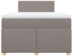 Κρεβάτι Boxspring με Στρώμα Taupe 120x190 εκ. Υφασμάτινο - Μπεζ-Γκρι