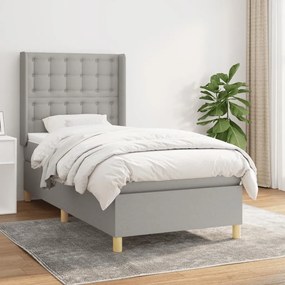 ΚΡΕΒΑΤΙ BOXSPRING ΜΕ ΣΤΡΩΜΑ ΑΝΟΙΧΤΟ ΓΚΡΙ 90X190 ΕΚ. ΥΦΑΣΜΑΤΙΝΟ 3132273