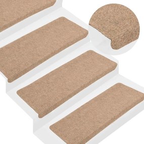 vidaXL Πατάκια Σκάλας Αυτοκόλλητα 30 τεμ. Μπεζ 65x24,5x3,5 εκ.