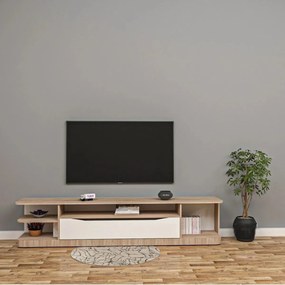 Stewehome Έπιπλο τηλεόρασης με ράφι από mdf Λευκό 70x24x10 cm