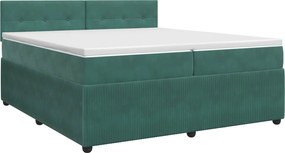 vidaXL Κρεβάτι box spring με στρώμα Σκούρο Πράσινο 200 x 200 cm