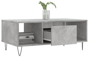 vidaXL Τραπεζάκι Σαλονιού Γκρι Σκυροδ. 90x50x36,5 εκ. Επεξεργ. Ξύλο