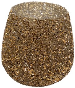 Κηροπήγιο Γυάλινο 9,5x9εκ. Strass Amber Art Et Lumiere 30545