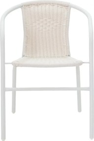 Τραπεζαρία Watson-Obbi σετ 3τεμ pakoworld μέταλλο λευκό-γυαλί Φ60x70εκ