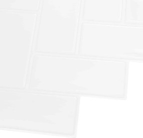 vidaXL Πλακάκι ψαροκόκαλο 50 pcs Λευκό 30 x 30 cm Πολυουρεθάνη και PET