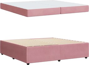vidaXL Σκελετός Κρεβατιού με στρώμα Ροζ 200 x 200 cm ύφασμα
