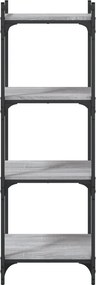 vidaXL Βιβλιοθήκη 4 Επιπέδων Γκρι Sonoma 40x30x120 εκ. Επεξεργ. Ξύλο