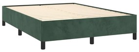 Κρεβάτι Boxspring με Στρώμα Σκούρο Πράσινο 140x200εκ. Βελούδινο - Πράσινο