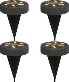 vidaXL Ηλιακά Φωτιστικά Δαπέδου με Στήριγμα Εδάφους 4 τεμ. Θερμό Λευκό