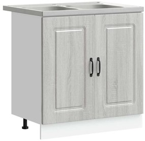 vidaXL Ντουλάπα Κουζίνας με αποθήκευση 2 pcs Γκρι 80 x 46 x 81.5 εκ