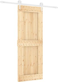 vidaXL Συρόμενη Πόρτα Φυσικό και Λευκό 80 x 210 cm