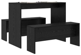 vidaXL Σετ τραπεζαρίας 2 pcs Μαύρη Δρυς 97 x 47 x 75 εκ.