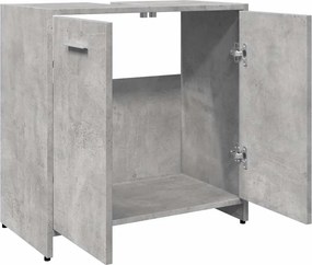 vidaXL Ντουλάπι Νιπτήρα Μπάνιου Μπετόν Γκρι 60x33x60 εκ. Επεξ. Ξύλο