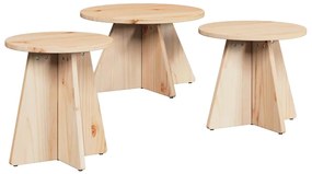 vidaXL Τραπεζάκι σαλονιού 3 pcs Φυσικό 49 x 49 x 30 εκ.
