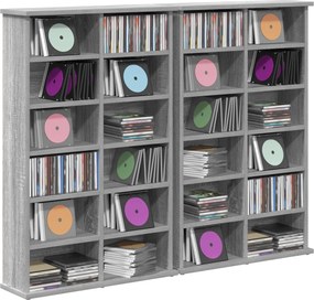 vidaXL Ντουλάπα CD 2 τμχ. Γκρι Sonoma 60 x 17 x 92 εκ.