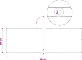 vidaXL Αδιάφανο σκίαστρο μπαλκονιού 200 x 800 εκ