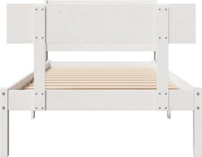vidaXL Σκελετός Κρεβ. Χωρίς Στρώμα Λευκό 75x190 εκ Μασίφ Πεύκο
