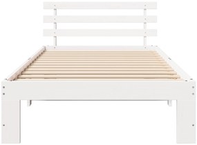 vidaXL Κρεβάτι Από Ξύλο Πεύκου Λευκό Ξύλο 80 x 200 cm Λευκό Κρεβάτι