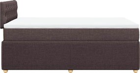vidaXL Κρεβάτι Boxspring με Στρώμα Σκούρο Καφέ 120x200 εκ. Υφασμάτινο