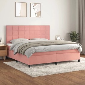 ΚΡΕΒΑΤΙ BOXSPRING ΜΕ ΣΤΡΩΜΑ ΡΟΖ 200X200 ΕΚ. ΒΕΛΟΥΔΙΝΟ 3143048