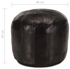 vidaXL Πουφ Μαύρο 40 x 35 εκ. από Γνήσιο Δέρμα Κατσίκας