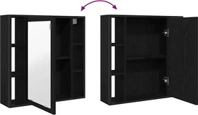 vidaXL Ντουλάπι Καθρέφτη Μπάνιου Μαύρο Δρυς 60x16x60 εκ. από Τεχνητό Ξύλο