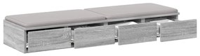 vidaXL Συρτάρια κρεβατιού με συρτάρι Γκρι sonoma 120 x 36.5 x 16.5 εκ