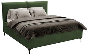 Κρεβάτι Clovis 113, Διπλό, Πράσινο, 160x200, Ταπισερί, Τάβλες για Κρεβάτι, 180x214x108cm, 111 kg | Epipla1.gr