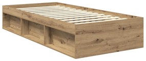 vidaXL Σκελετός Κρεβατιού Καρυδιά Χειροποίητης Εργασίας 90 x 190 cm