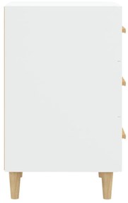 Κομοδίνο Λευκό 40 x 40 x 66 εκ. από Επεξεργασμένο Ξύλο - Λευκό