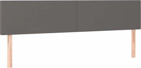 vidaXL Κρεβάτι Boxspring με Στρώμα Γκρι 120x190εκ. από Συνθετικό Δέρμα