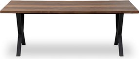 Τραπέζι Walter Megapap Mdf - μεταλλικό χρώμα καρυδί 200x100x75εκ.