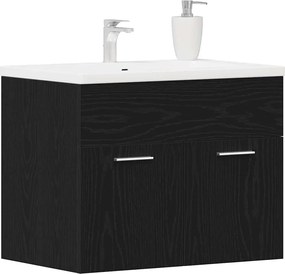 vidaXL Ντουλάπι Νιπτήρα Μπάνιου Μαύρο Δρυς 60x38,5x46 εκ. από Τεχνητό Ξύλο