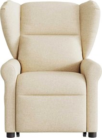 vidaXL Πολυθρόνα Ηλεκ. Ανακλινόμενη με Ανύψωση Κρεμ Υφασμάτινη