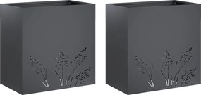 vidaXL Γλάστρα Κήπου 2 τμχ. Ανθρακί 50 x 30 x 49 εκ
