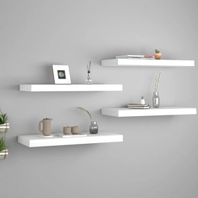 vidaXL Ράφια Τοίχου 4 τεμ. Λευκά 60 x 23,5 x 3,8 εκ. MDF