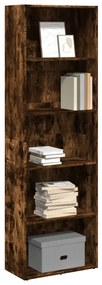 Βιβλιοθήκη Καπνιστή Δρυς 60x30x189 εκ. από Επεξεργασμένο Ξύλο