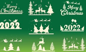 Intra απο ξύλο plywood 3mm-4mm πάχος Δέσμη χριστουγεννιάτικου χαρτιού κοπής Δίασταση 30x20 cm INTRAFABR-20623226