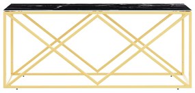 vidaXL Τραπέζι Σαλονιού 110x45x45 εκ. από Ανοξ. Ατσάλι και Γυαλί