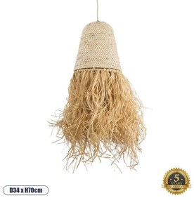 Boho Κρεμαστό Φωτιστικό Οροφής Μονόφωτο 02189 GloboStar-2189-Μπεζ 2189