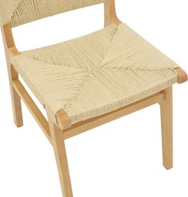 Καρέκλα Arten pakoworld σχοινί-rubberwood σε φυσική απόχρωση 60x55x85εκ