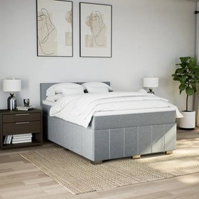 ΚΡΕΒΑΤΙ BOXSPRING ΜΕ ΣΤΡΩΜΑ ΑΝΟΙΧΤΟ ΓΚΡΙ 140X200 ΕΚ. ΥΦΑΣΜΑΤΙΝΟ 3287084