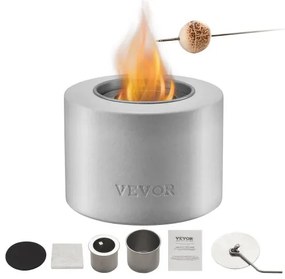 VEVOR Tabletop Fire Pit Bowl Concrete Fireplace Indoor Outdoor Patio Cylinder