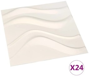 vidaXL Πάνελ Τοίχου Τρισδιάστατα 24 τεμ. 0,5 x 0,5 μ. / 6 μ²