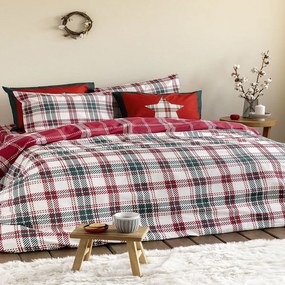 Σεντόνια Sparkle (Σετ 4τμχ) Red-Green Nima King Size 270x280cm 100% Βαμβάκι