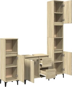 vidaXL Σετ Επίπλων Μπάνιου 3 Τεμαχίων Sonoma Δρυς Επεξεργασμένο Ξύλο