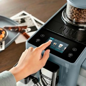 Μηχανή Espresso DeLonghi Rivelia Pebble Grey EXAM440.55.G, 1450W, 19 bar, 1.4l, οθόνη αφής TFT, Twin Shot, Bean Adapt, 17 ποτά, Stone Grey